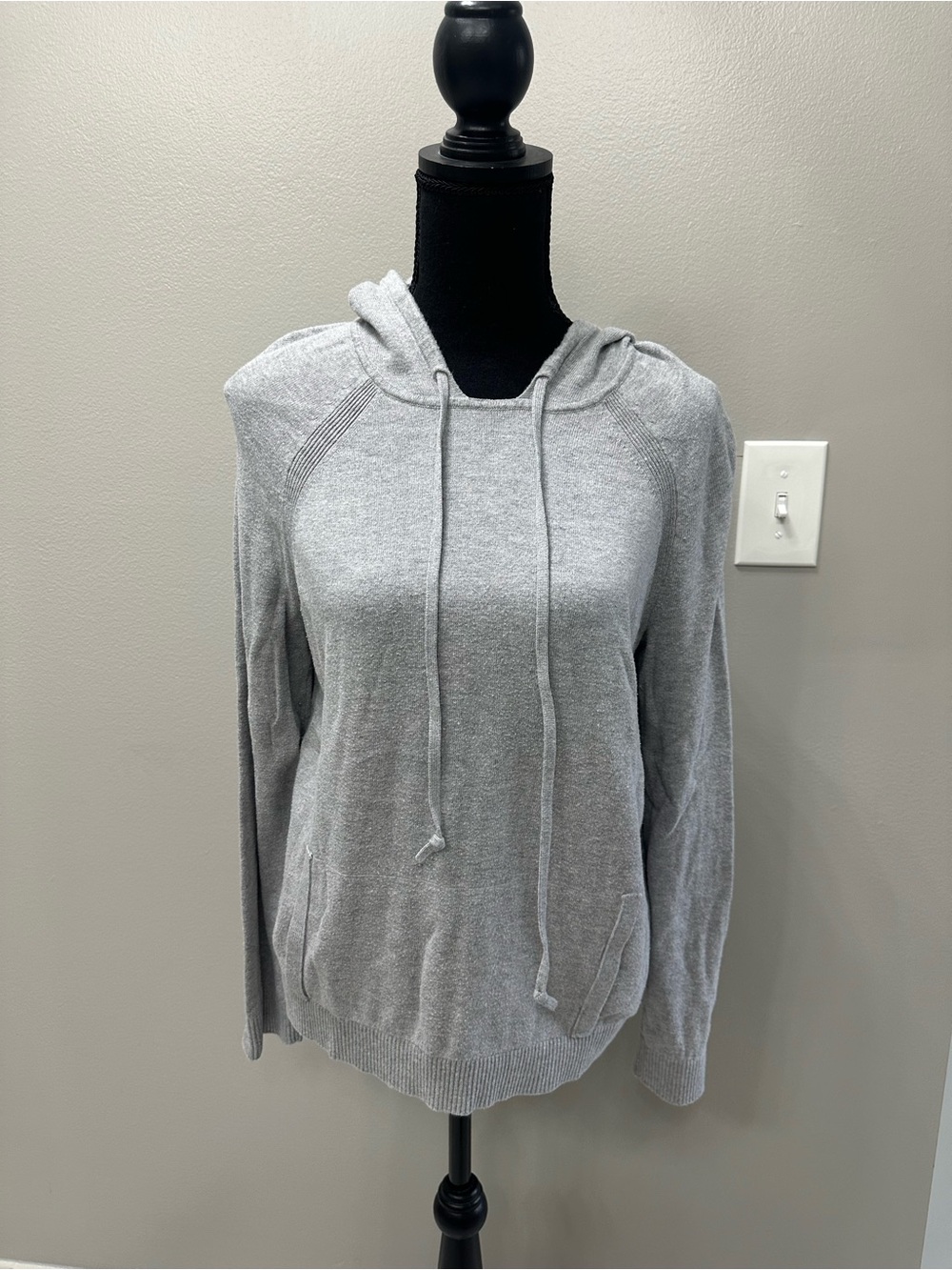 Calvin Klein Light Gray Hooded Pullover Sweater
